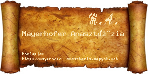 Mayerhofer Anasztázia névjegykártya